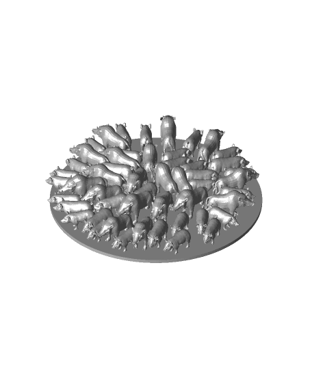Swarm of 30 to 50 Feral Hogs 3d model