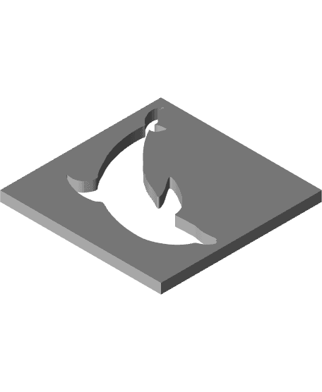Dolphin Decorative Frame 3d model