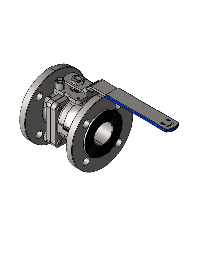 Flange-ball valve in stainless steel (Válvula de bola con brida en acero inoxidable) 3d model