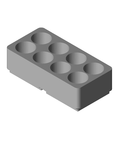 Gridfinity CR123 battery holder 8 qty 3d model