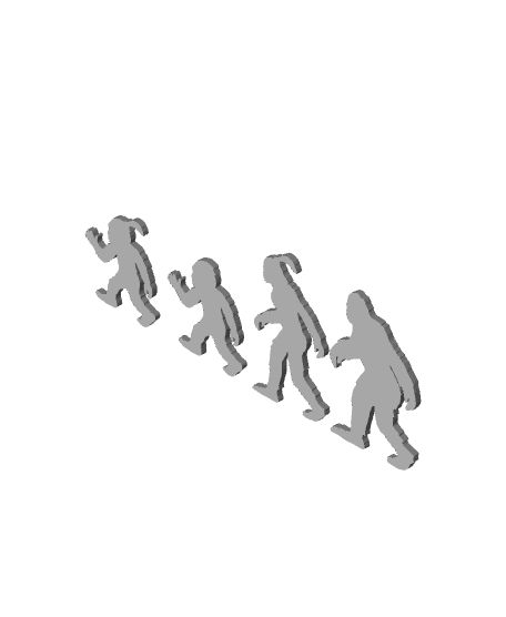 Sasquatch Family wall art Big Foot decor yeti decoration 3d model