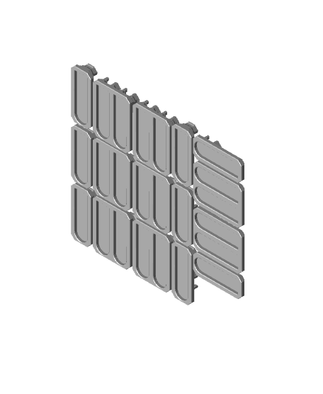 3x3 Board - Offset Snaps - Small Command Strip Mounting Pack 3d model