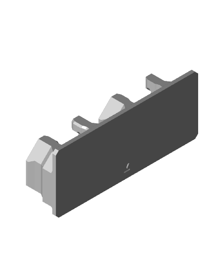 Horizontal Dual Snaps (DS Part A) - Medium Command Strip Mount 3d model