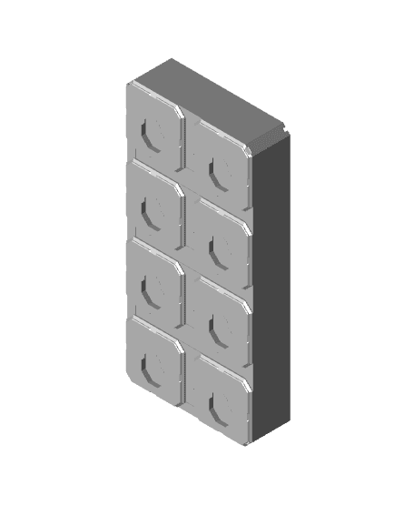 2x4x0.75 - Curved - Divided Bin - Multibin Insert 3d model