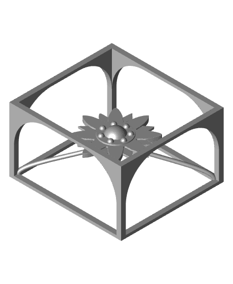 🌼  Edelweiss Cube - Floating Edelweiss Design - Alpine Elegance 🌼- Pre-supported 3d model