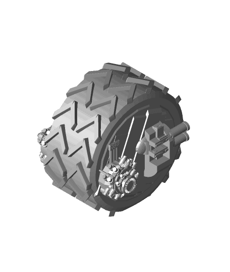 FHW: Mono wheel Prototype Weaponized v1 simple print 3d model