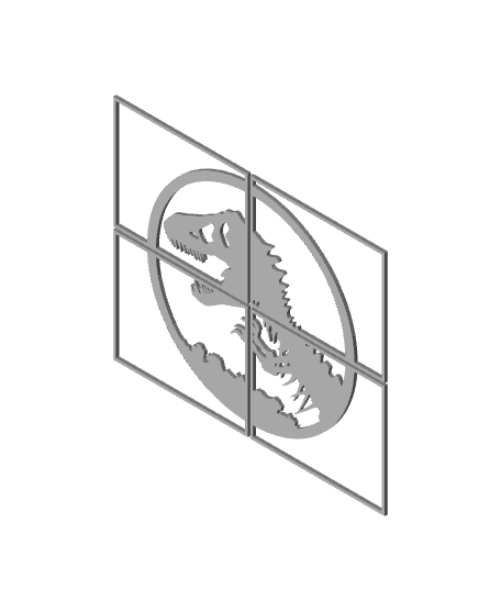 EXTRA LARGE Jurassic Park Logo Wall Art Dinosaur wall decor 3d model