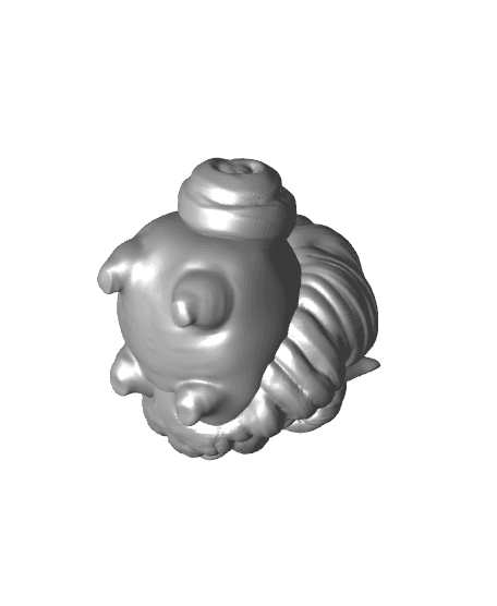 Throwback - Curly Tail Shishi (Pre-supported) 3d model