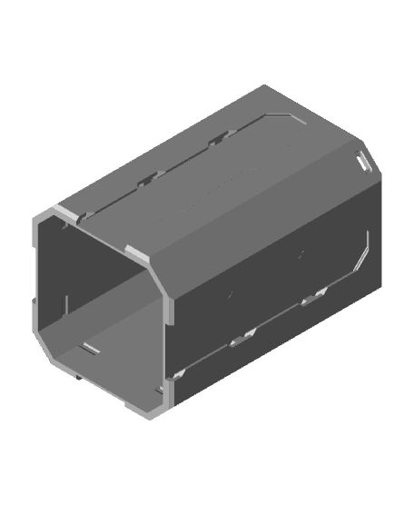 1x1x1·5 - Topped Multipoint Rail - Pop-In Bin Extension 3d model