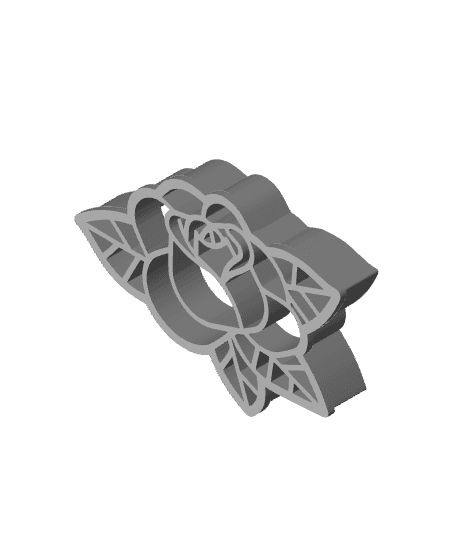 Rose Cookie Cutter, Biscuit Cutter 3d model