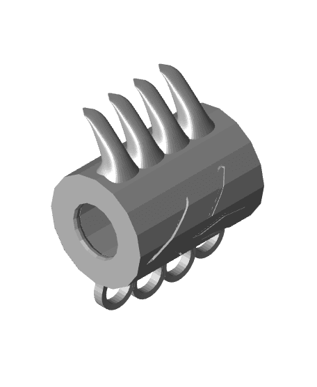 Left Handed Brass Knuckle Claw.stl 3d model