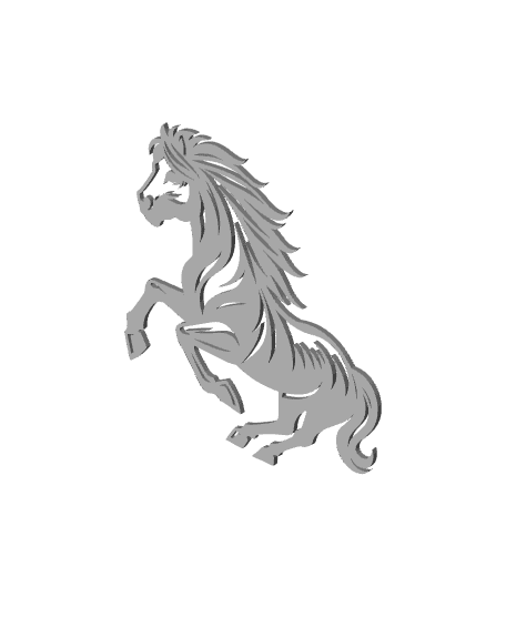 mustang wall art horse wall decor 2d country decoration 3d model