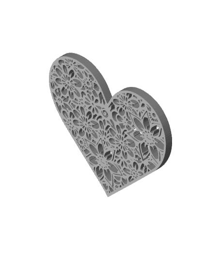 Lace heart wall art floral wall decor valentines day decoration with flowers 3d model