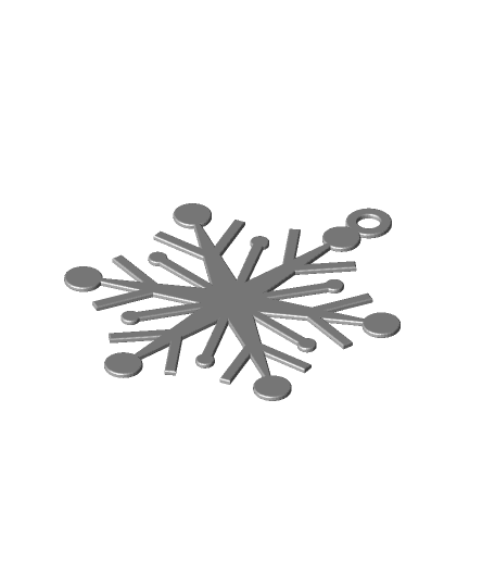 Simple Snowflake Ornament 3d model