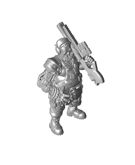 Billy Boomstick - With Free Cyberpunk Warhammer - 40k Sci-Fi Gift Ideas for RPG and Wargamers 3d model