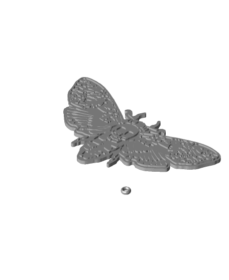 Death Moth Keyring or Necklace 3d model
