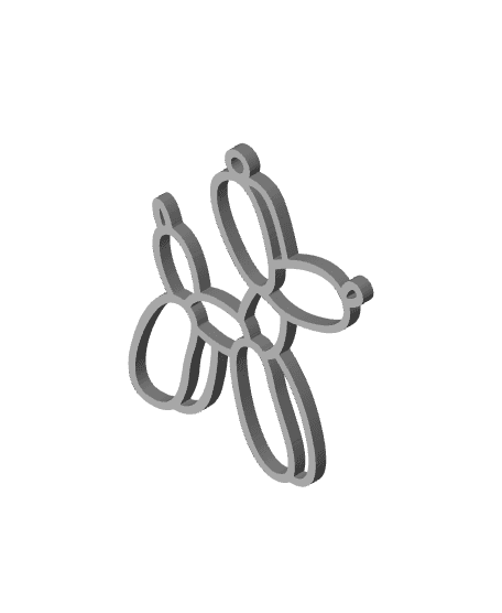 balloon dog charm puppy keychain doggo jewelry  3d model