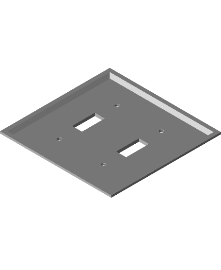 Standard Two Switch Wall Plate 3d model
