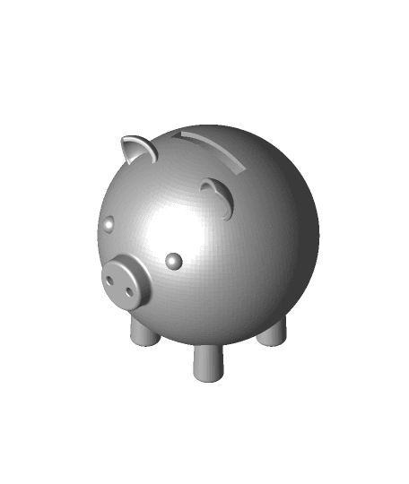 Piggy Bank - Minimalistic Style 3d model