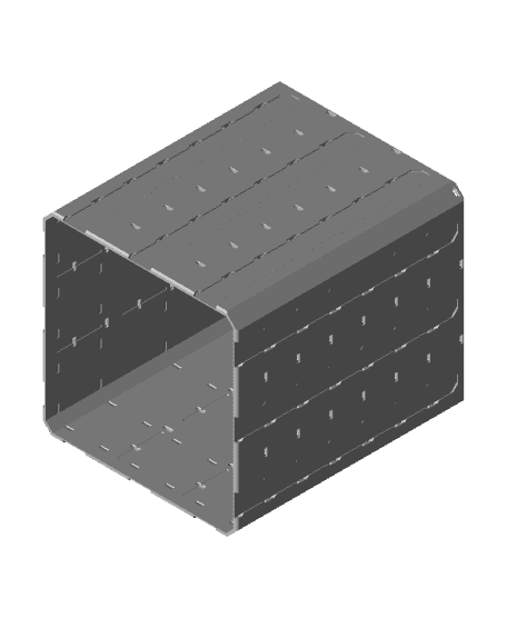 3x3x3·5 - Topped Multipoint Rail - Pop-In Bin Extension 3d model