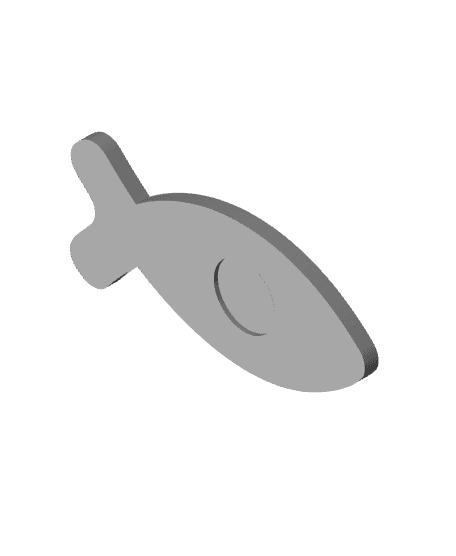 Jesus Fish Ichthys Magnet 3d model