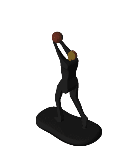 Basketball Athlete Minimalist Square 3d model