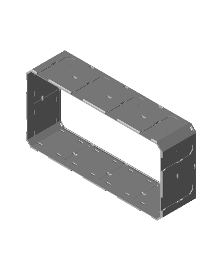 4x2x1 - Topped Multipoint Rail - Pop-In Bin Extension 3d model