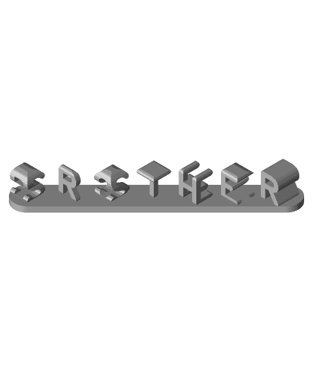 BROTHER X SISTER DUAL TEXT ILLUSION 3d model