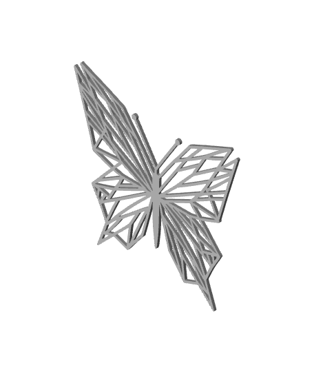 geometric butterfly wall art low poly insect wall decor 3d model