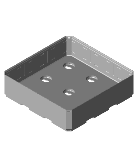3x3x0·75 - Lock Hole Base - Multigrid Bin 3d model