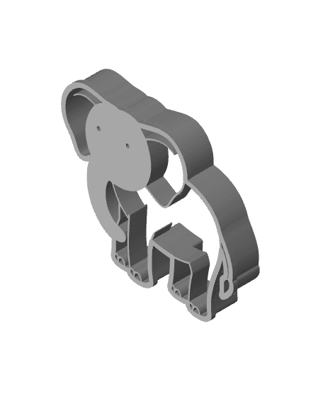 Elephant Cookie Cutter, Biscuit Cutter 3d model