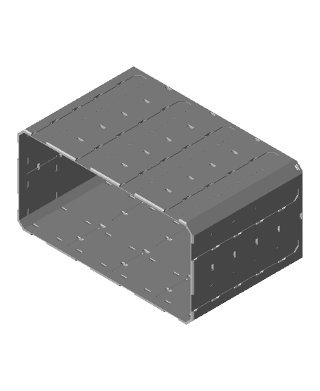 4x2x2·5 - Topped Multipoint Rail - Pop-In Bin Extension 3d model