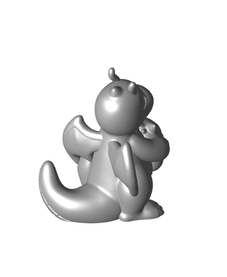 Chibi Dragonite with Gengar (Easy Print No Supports) 3d model