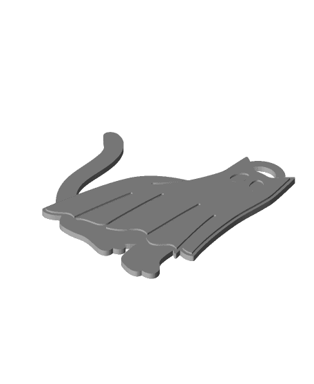 Cat Sheet Ghost 1 -  Keyring - Single Extruder - 3d model