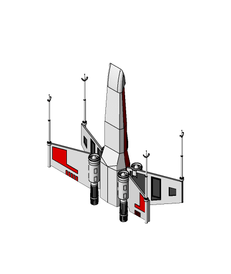x-wing 3d model