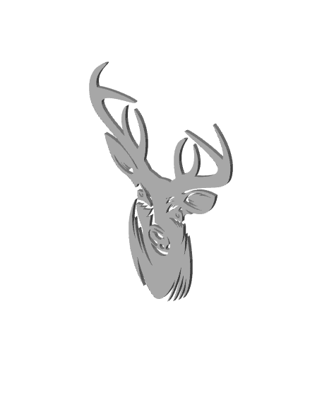 stag wall art deer wall decor cabin decoration 2d animal 3d model