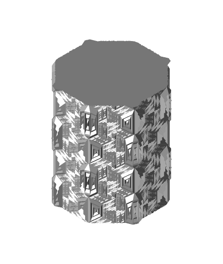 Mosaic Chevron Ripple Vase 3d model