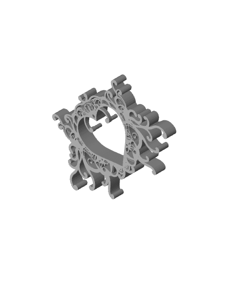Valentine Heart Ornament (customisable) 3d model