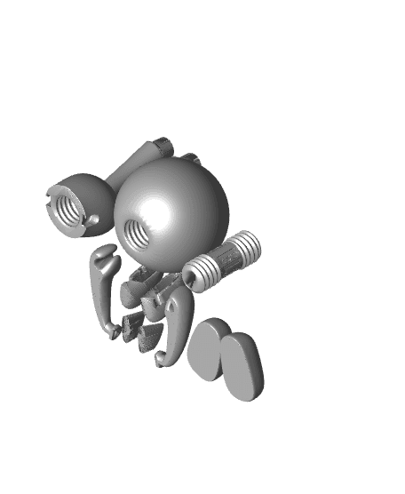 Blobhead - Modular Articulating Art Toy 3d model