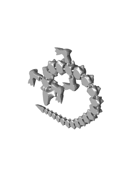 Sea Dragon - print in place - flexi fidget toy - articulated 3d model