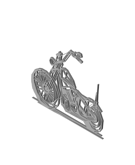 Geometric Chopper motorcycle - model 3 3d model