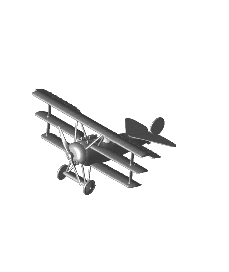 Fokker Dr.1 Triplane - Red Baron Plane - model 32 pieces. 3d model