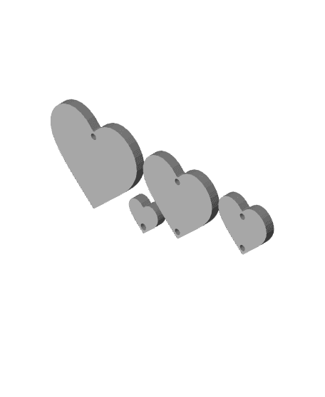 Heart-Shaped Drop Earrings 3d model