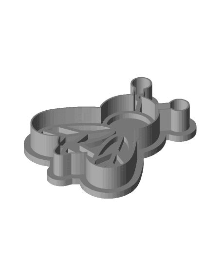 cookie cutter bee - cutter and stamp 3d model
