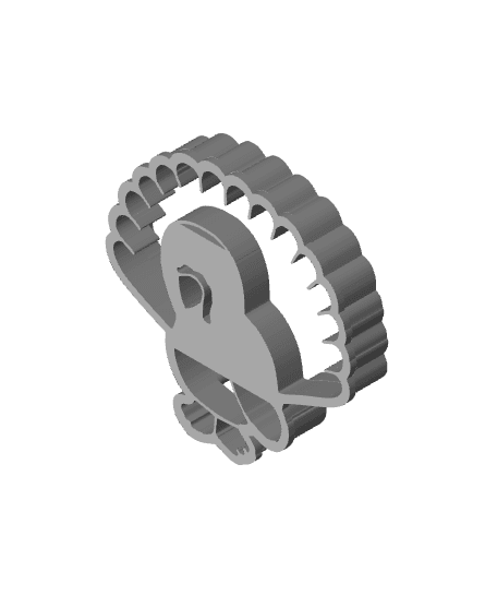 Peacock Cookie Cutter, Biscuit Cutter 3d model