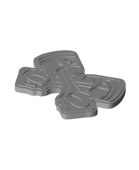 Pistons Charm (with outline) 3d model