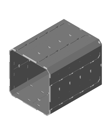 2x2x2·5 - Topped Multipoint Rail - Pop-In Bin Extension 3d model