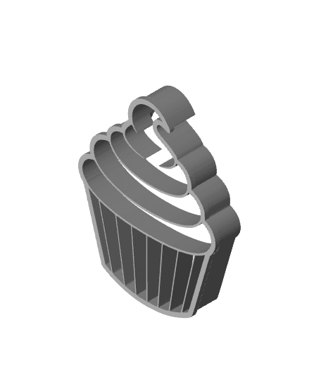 Cupcake Cookie Cutter, Biscuit Cutter 3d model