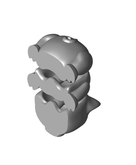 Pig with two joints Keychain 3d model