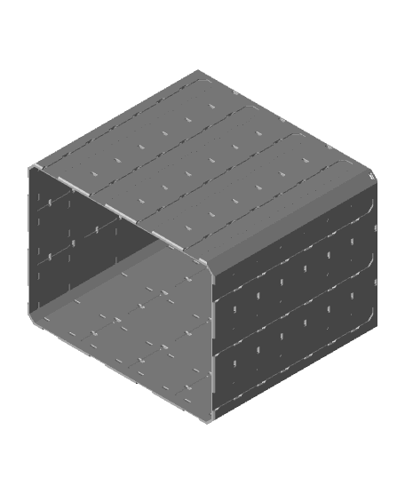 4x3x3·5 - Topped Multipoint Rail - Pop-In Bin Extension 3d model